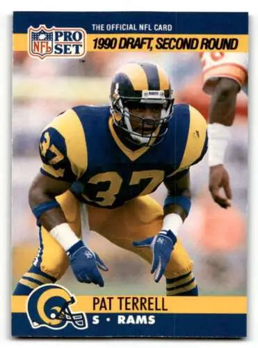 1990 Pro Set 718b Pat Terrell Los Angeles Rams football card with original gloss