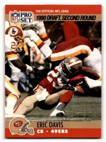 Eric Davis 1990 Pro Set football card featuring original gloss, Davis San Francisco