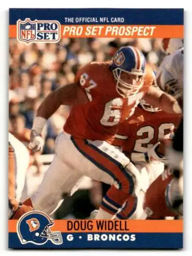 Doug Widell Denver Broncos football card with original gloss from 1990 Pro Set