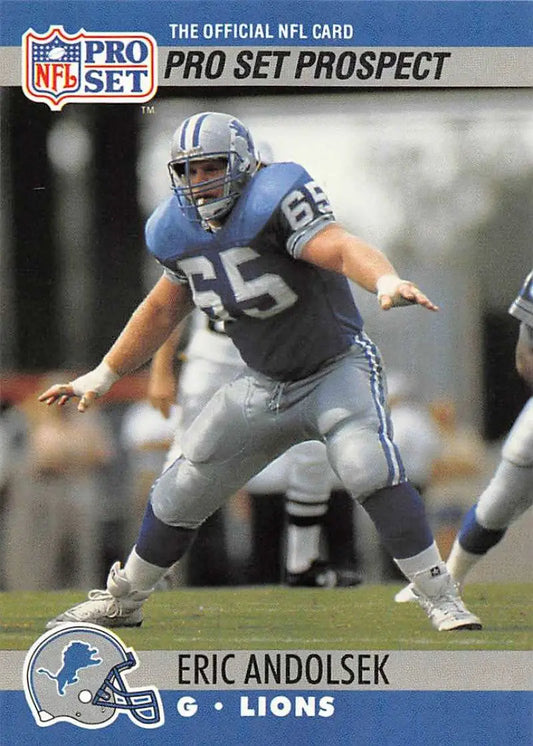 NFL Pro Set Prospect trading card of Eric Andolsek, Detroit Lions football card