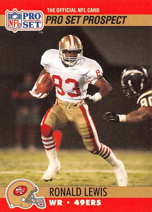 Vintage NFL Pro Set trading card of Ronald Lewis in San Francisco 49ers uniform