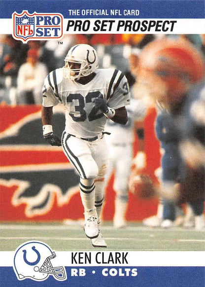Vintage Ken Clark Indianapolis Colts football card in white uniform #33