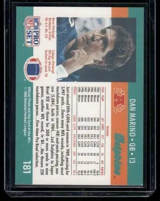 1990 Pro Set Dan Marino #181 Football - Football Card