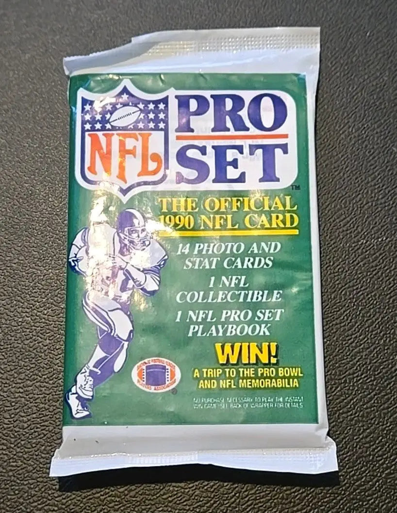 Sealed 1990 Pro Set Football trading card pack from the Football Series 1 lot