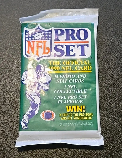 Sealed 1990 Pro Set Football trading card pack from the Football Series 1 lot