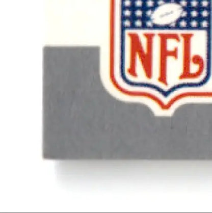 Part of an NFL shield logo sticker on 1990 Pro Set Jerry Rice Super Bowl MVP collectible