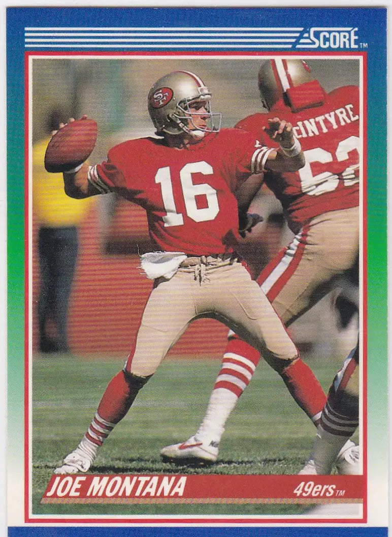 1990 Score #1 Joe Montana San Francisco 49ers football card for collectors