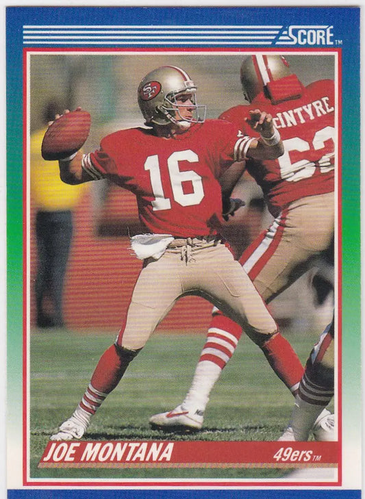 1990 Score #1 Joe Montana San Francisco 49ers football card for collectors