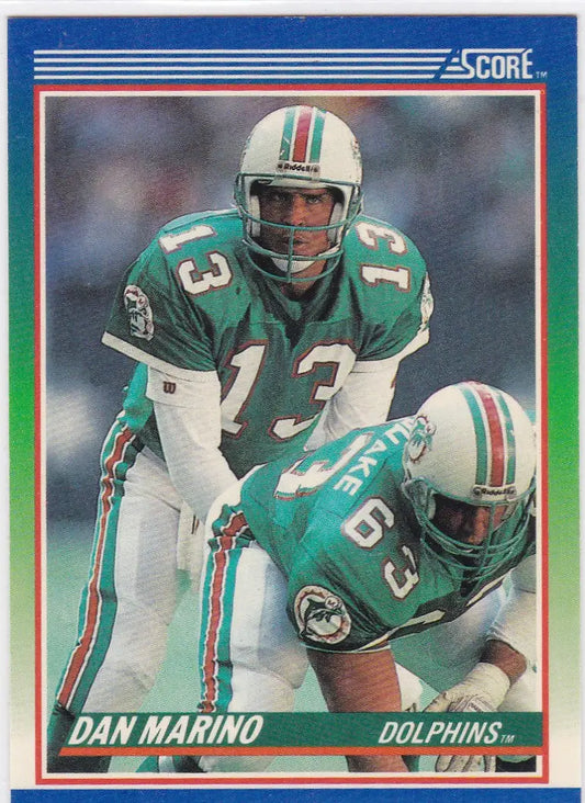 Dan Marino football card from 1990 Score #13 featuring Miami Dolphins legend