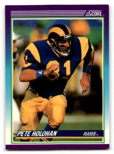 Pete Holohan Los Angeles Rams football card with original gloss, 1990 Score #179