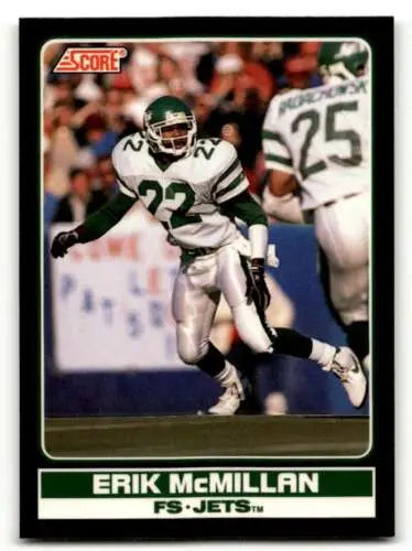 1990 Score Erik McMillan New York Jets football card with original gloss finish