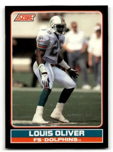 1990 Score #22 Louis Oliver Miami Dolphins Football Card with original gloss condition