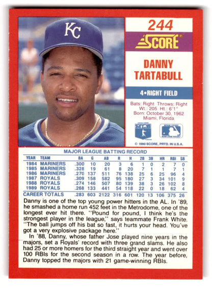 1990 Score #244 Danny Tartabull NM-MT Royals ID:70078 - Trading Cards