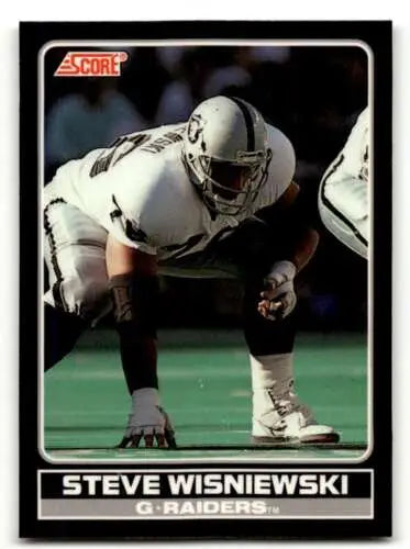 Steve Wisniewski Los Angeles Raiders football card with original gloss 1990 Score #27