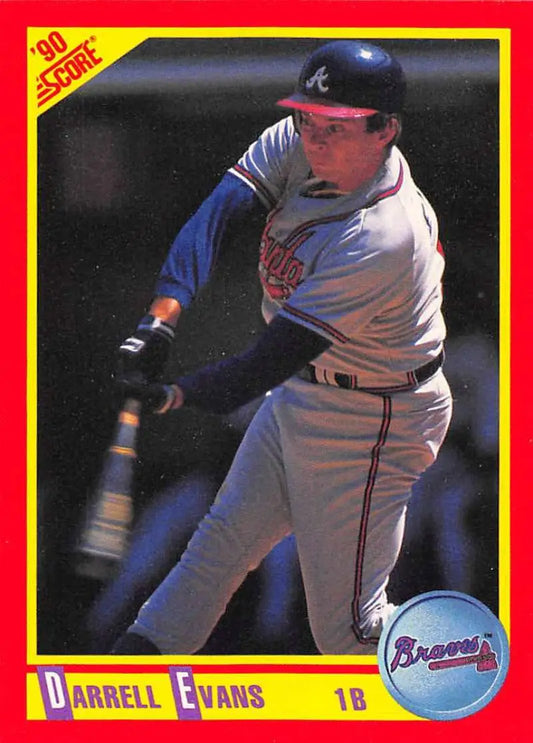 Darrell Evans in batting stance on 1990 Score Atlanta Braves Baseball Card