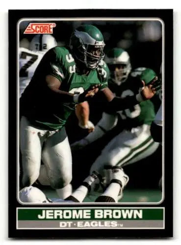 Jerome Brown Philadelphia Eagles football card with original gloss, 1990 Score #31