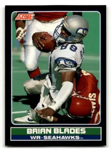1990 Score #34 Brian Blades Seattle Seahawks Football Card with original gloss finish