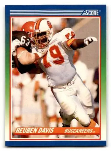 Reuben Davis Tampa Bay Buccaneers football card 1990 Score original gloss collectible