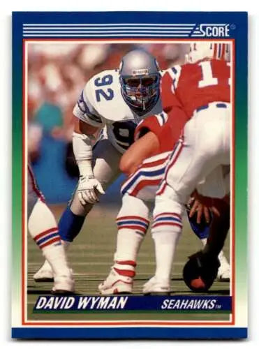 David Wyman Seattle Seahawks football card 1990 Score #393 original gloss condition