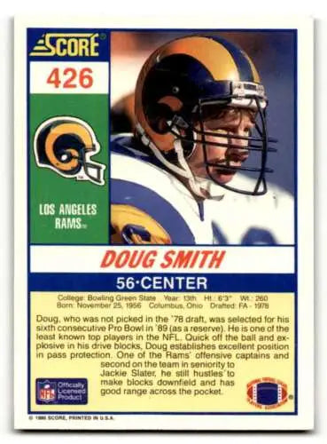 Doug Smith Los Angeles Rams football card 1990 Score #426 original gloss condition