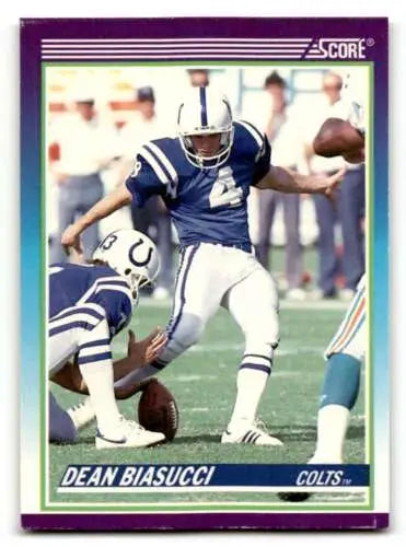 Original gloss 1990 Score #470 Dean Biasucci Indianapolis Colts football card for sale
