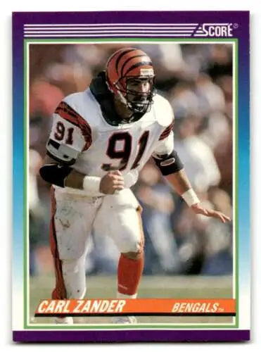 Carl Zander Cincinnati Bengals football card in original gloss condition, 1990 Score #478