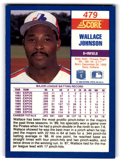 1990 Score #479 Wallace Johnson NM-MT Expos ID:70062 - Trading Cards