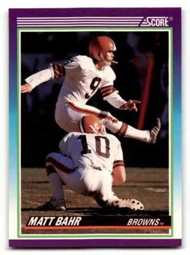 Matt Bahr Cleveland Browns football card 1990 Score #538 original gloss EX/NM condition