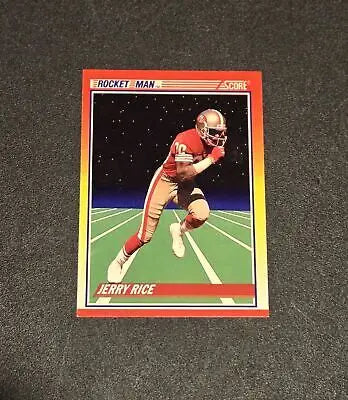 Jerry Rice football trading card from 1990 Score #556 featuring San Francisco 49ers