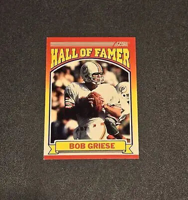 1990 Score Bob Griese trading card honoring Miami Dolphins Hall of Famer