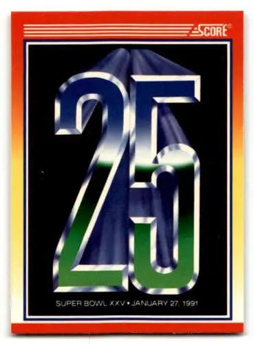 Original gloss Super Bowl XXV trading card from 1990 Score Super Bowl Wrap