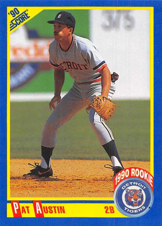 Baseball card of Pat Austin in Detroit Tigers gray uniform, 1990 Score #626