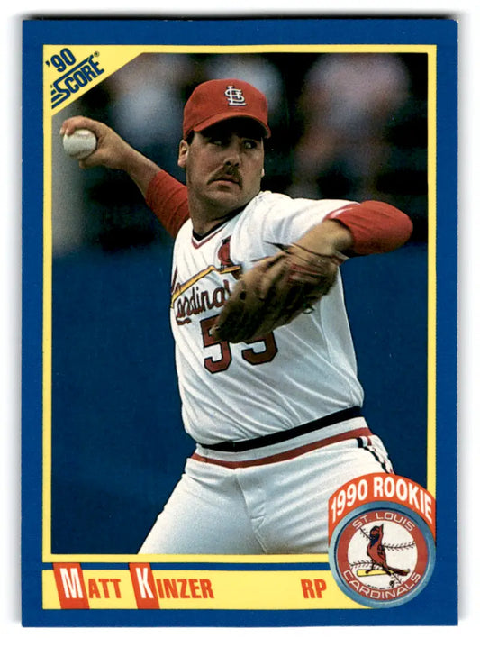 Matt Kinzer Rookie Cardinals baseball card with original gloss 1990 Score #628