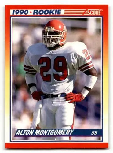 Alton Montgomery Denver Broncos rookie card with original gloss, 1990 Score #649