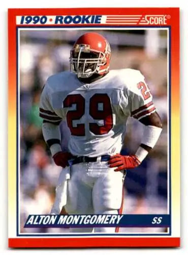 Alton Montgomery 1990 rookie card featuring original gloss from Denver Broncos collection