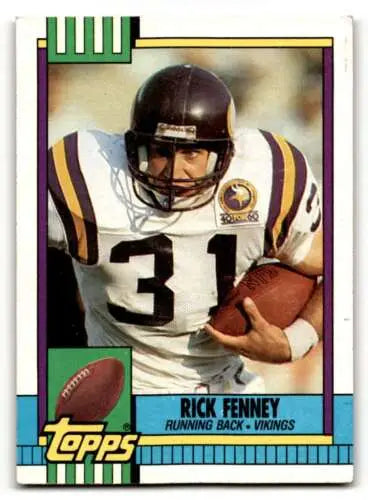 Rick Fenney Minnesota Vikings football card 1990 Topps original gloss ID:60307