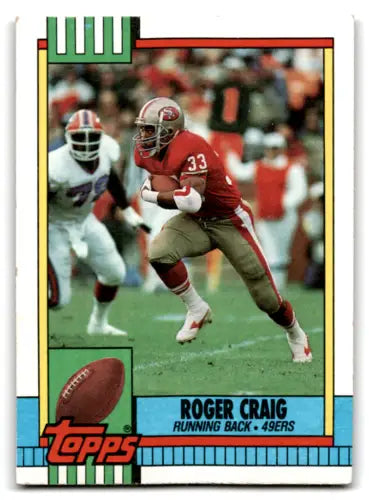 1990 Topps #12 Roger Craig NM Near Mint card showcasing original gloss of 49ers star