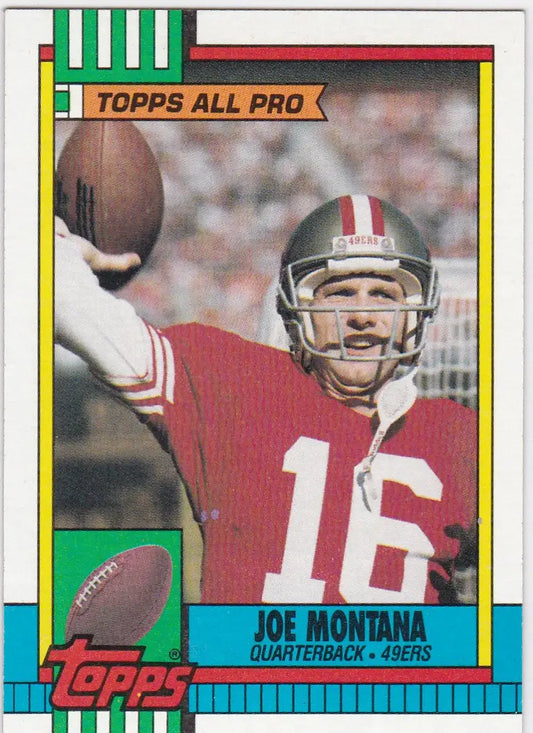 Joe Montana 1990 Topps #13 ALL PRO San Francisco 49ers football card artwork
