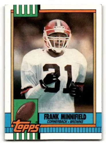 Frank Minnifield Cleveland Browns football card with original gloss from 1990 Topps