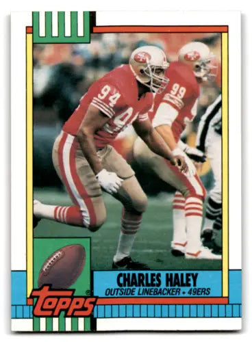 1990 Topps #17 Charles Haley NM Near Mint football card with original gloss 49ers