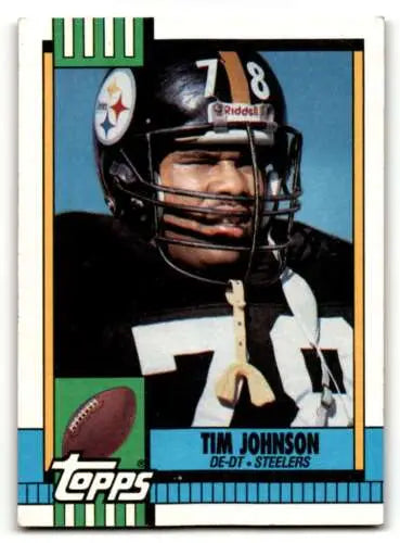 Tim Johnson Pittsburgh Steelers football card with original gloss from 1990 Topps
