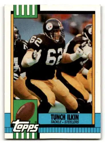 Tunch Ilkin Pittsburgh Steelers football card with original gloss from 1990 Topps series