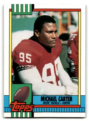 Michael Carter football card 1990 Topps NM Near Mint original gloss 49ers