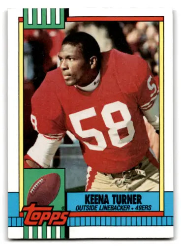 Keena Turner football card 1990 Topps #24 NM mint 49ers original gloss collectible