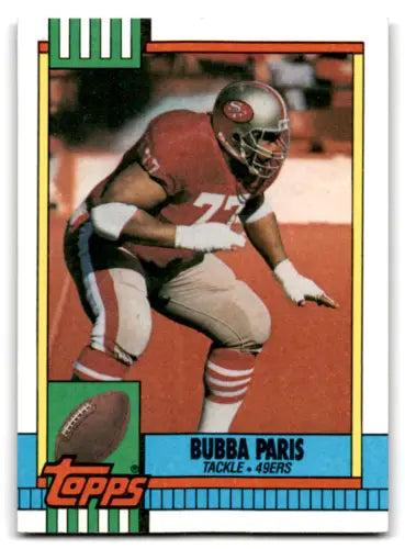 Bubba Paris football card with original gloss, 1990 Topps mint 49ers collectible