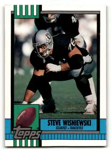 Steve Wisniewski Los Angeles Raiders football card with original gloss 1990 Topps #282