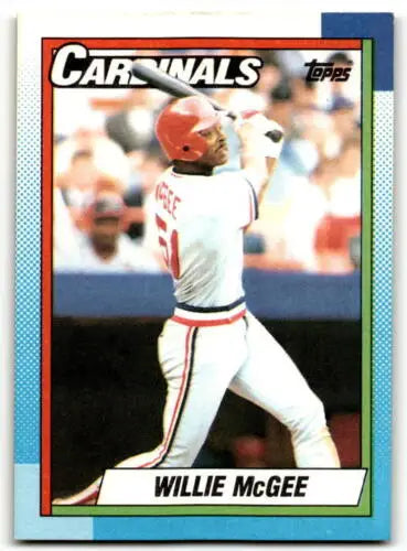 1990 Topps #285 Willie McGee baseball card with original gloss from Simply Sandoval