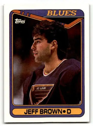 1990 Topps #295 Jeff Brown St. Louis Blues Hockey Cards NM Near Mint ID:55528 - Hockey Cards