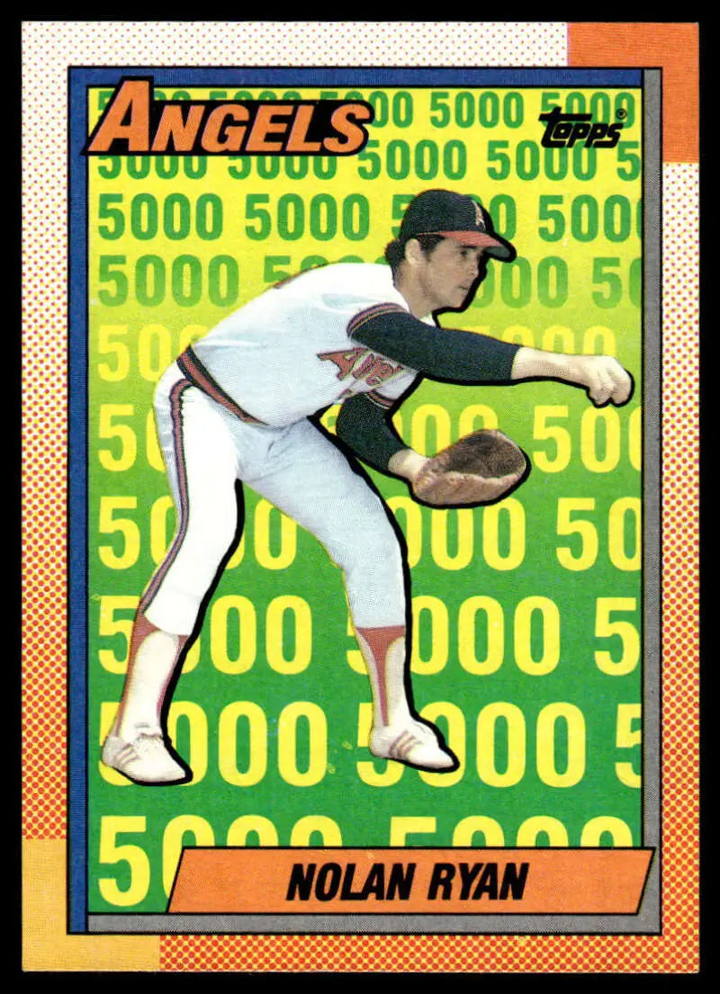 Nolan Ryan California Angels pitcher baseball card in fielding stance