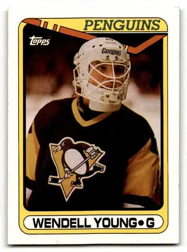1990 Topps #309 Wendell Young Pittsburgh Penguins Hockey Cards NM Ne ID:55536 - Hockey Cards